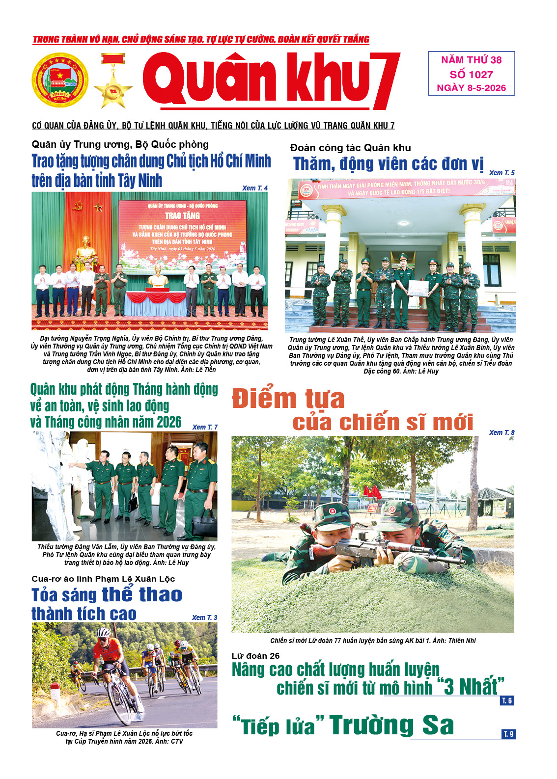 Báo Quân Khu 7 số 1027 ra ngày 08/05/2026