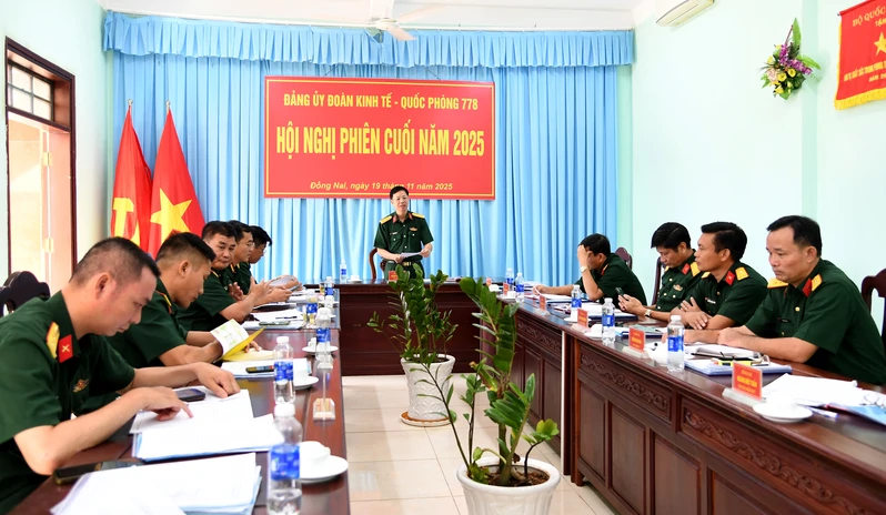 Đảng ủy Đoàn Kinh tế - Quốc phòng 778 tổ chức Hội nghị phiên cuối năm