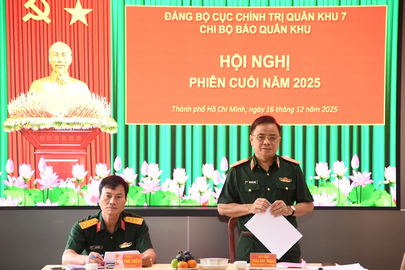 Chi bộ Báo Quân khu 7 lãnh đạo hoàn thành tốt nhiệm vụ năm 2025
