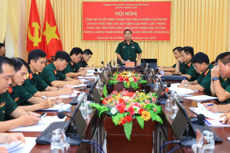 Thanh tra Quốc phòng Quân khu 7 công bố quyết định thanh tra đối với Lữ đoàn 23