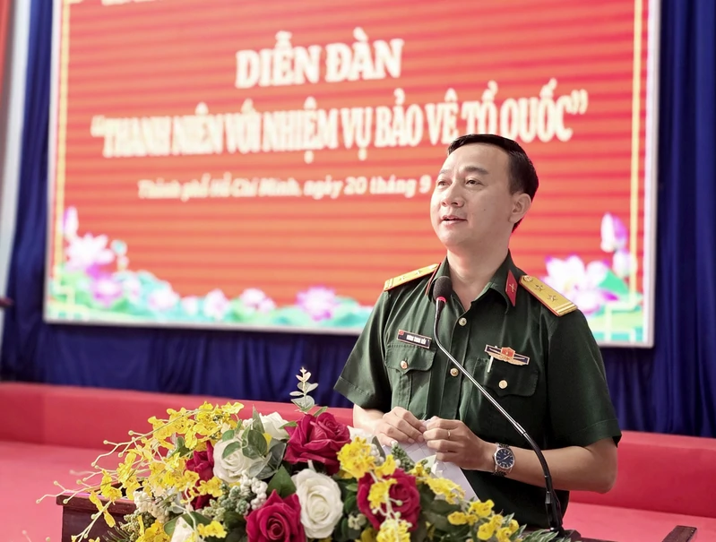 Ban chỉ huy Phòng thủ khu vực 2 - Phú Lợi diễn đàn “Thanh niên với nhiệm vụ bảo vệ Tổ quốc”