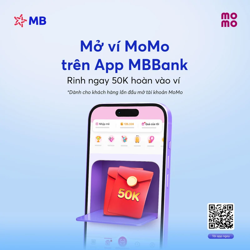 Mở tài khoản Momo trên app MBBank nhanh tiện