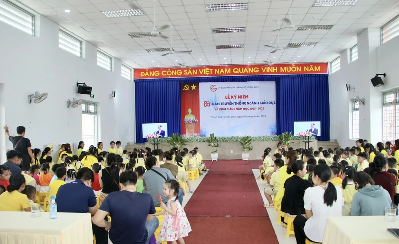 Lễ kỷ niệm 80 năm truyền thống ngành Giáo dục và khai giảng năm học mới Trường mầm non Mai Vàng