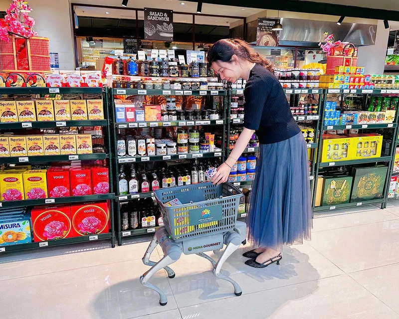 Trải nghiệm mua sắm thú vị với Robot dẫn đường và tư vấn khuyến mãi tại Mena Gourmet
