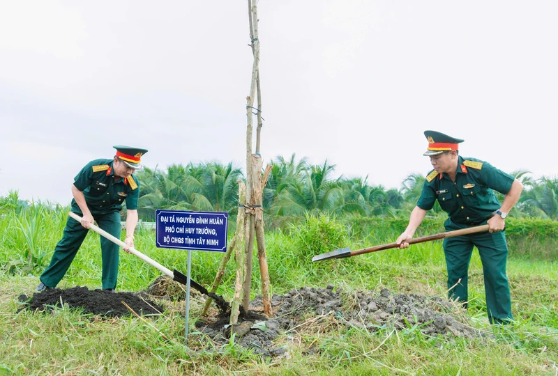 Bộ CHQS tỉnh Tây Ninh phát động phong trào Tết trồng cây - Đời đời nhớ ơn Bác Hồ