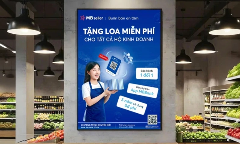 MB tặng loa thanh toán, miễn phí 5 năm cho hộ kinh doanh

