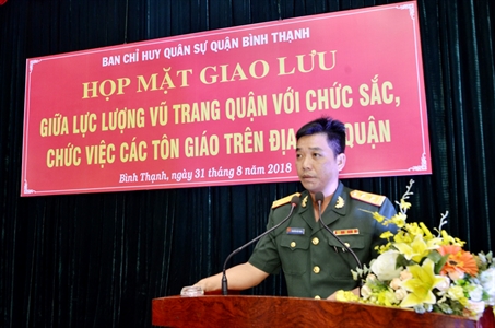 Họp mặt giao lưu chức sắc, chức việc các tôn giáo với lực lượng vũ trang quận Bình Thạnh