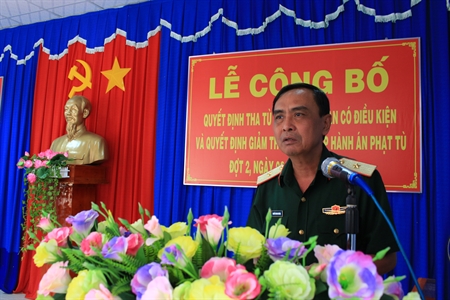 Trại giam quân sự T45 tổ chức lễ công bố quyết định tha tù trước thời hạn có điều kiện đợt 2 năm 2018