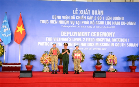 Bệnh viện Dã chiến cấp 2 số 1 Việt Nam xuất quân làm nhiệm vụ gìn giữ hòa bình tại Nam Sudan
