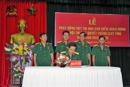Bộ CHQS tỉnh Tây Ninh phát động thi đua đột kích chào mừng Đại hội Thi đua Quyết thắng LLVT tỉnh