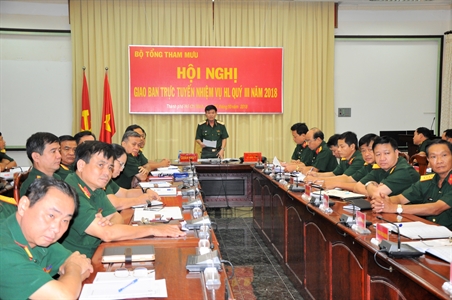 Bộ Tổng Tham mưu giao ban trực tuyến nhiệm vụ huấn luyện quý III năm 2018