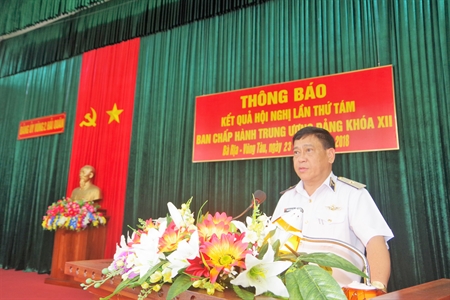 Thường vụ Đảng ủy Vùng 2 Hải quân thông báo kết quả Hội nghị lần thứ 8 BCH Trung ương Đảng khóa XII.