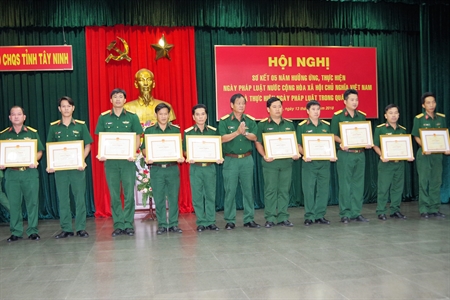 Bộ CHQS tỉnh Tây Ninh sơ kết 5 năm ngày Pháp luật nước Cộng hòa xã hội chủ nghĩa Việt Nam