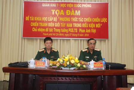 Quân khu 7 và Học viện Quốc phòng tọa đàm đề tài khoa học