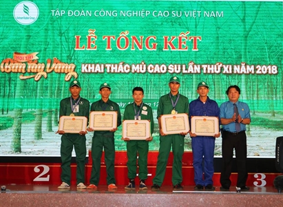 Hội thi Bàn tay vàng khai thác mủ cao su năm 2018