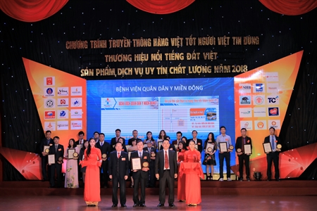 Bệnh viện Quân dân y miền Đông đạt thương hiệu nổi tiếng đất Việt năm 2018