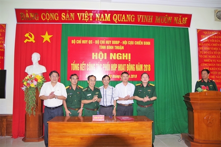 Bộ CHQS tỉnh Bình Thuận sơ kết phối hợp hoạt động giữa các lực lượng