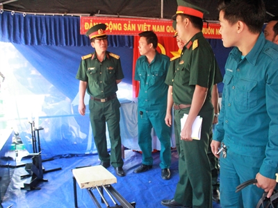 Ban CHQS huyện Bàu Bàng hội thi sáng kiến, cải tiến mô hình, học cụ huấn luyện