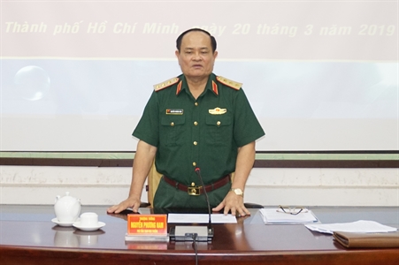 Thượng tướng Nguyễn Phương Nam làm việc với các đơn vị về thi công đường tuần tra biên giới
