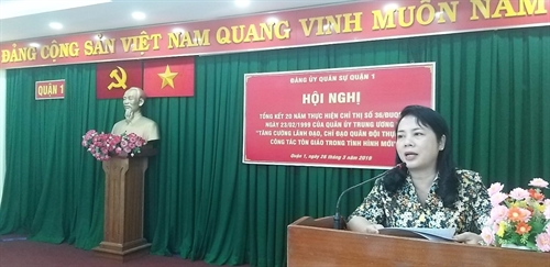 Đảng ủy quân sự quận 1 tổng kết 20 năm công tác tôn giáo