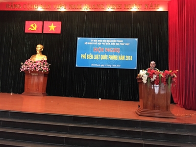 Quận Bình Thạnh phổ biến Luật Quốc phòng năm 2018