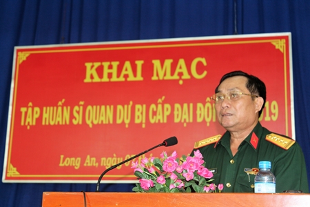 Bộ CHQS tỉnh Long An tập huấn sĩ quan dự bị cấp đại đội