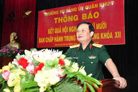 Thường vụ Đảng ủy Quân khu 7 thông báo kết quả hội nghị lần thứ 10, Ban Chấp hành Trung ương Đảng khóa XII