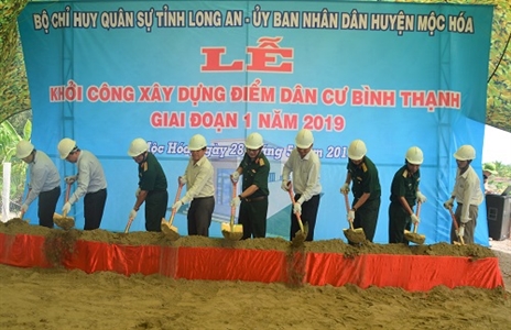 Long An khởi công xây dựng điểm dân cư liền kề chốt dân quân biên giới