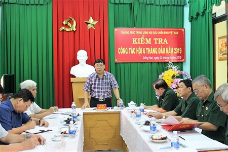 Trung ương Hội Cựu chiến binh Việt Nam kiểm tra công tác hội tại Đồng Nai