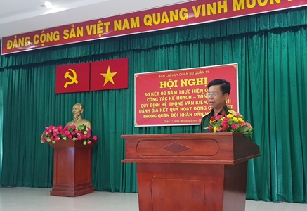 LLVT Quận 11 sơ kết 2 năm Quy chế Kế hoạch tổng hợp về công tác Đảng, công tác chính trị