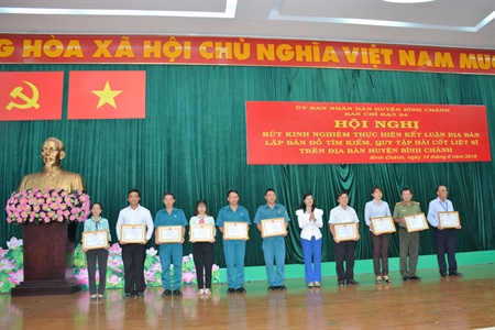 Huyện Bình Chánh rút kinh nghiệm lập bản đồ tìm kiếm, quy tập hài cốt liệt sĩ trên địa bàn