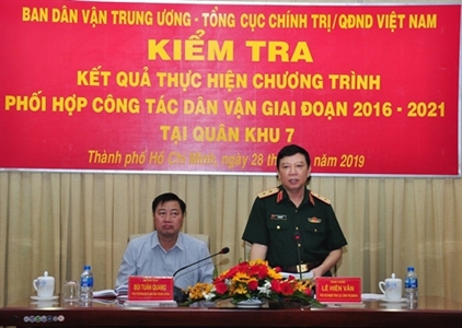 Quân khu 7 phối hợp thực hiện tốt công tác dân vận giai đoạn 2016 - 2019