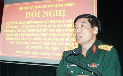 Bộ CHQS tỉnh Bình Phước sơ kết 2 năm thực hiện Quy chế công tác kế hoạch - tổng hợp về công tác Đảng, công tác chính trị