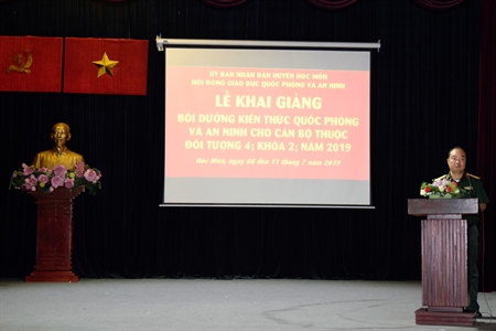 Ban CHQS huyện Hóc Môn bồi dưỡng kiến thức quốc phòng và an ninh cho cán bộ thuộc đối tượng 4