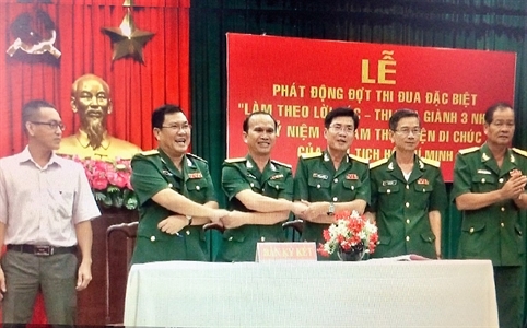 Bộ CHQS tỉnh Tây Ninh phát động thi đua cao điểm kỷ niệm 50 năm thực hiện Di chúc của Chủ tịch Hồ Chí Minh