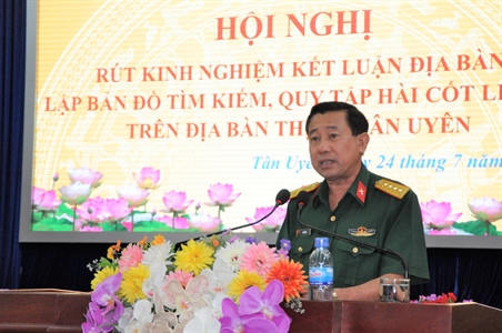 Thị xã Tân Uyên rút kinh nghiệm kết luận địa bàn tìm kiếm, quy tập hài cốt liệt sĩ