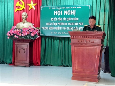 Ban Chỉ huy Quân sự huyện Hóc Môn: Sơ kết công tác quốc phòng - quân sự địa phương