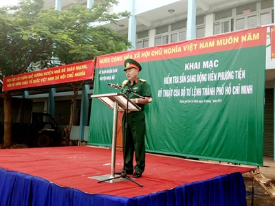 UBND huyện Nhà Bè: Khai mạc kiểm tra sẵn sàng động viên phương tiện kỹ thuật năm 2019