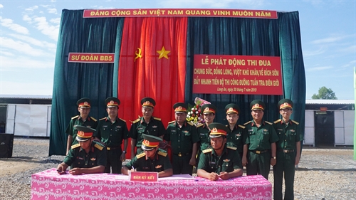 Sư đoàn 5 phát động thi đua đẩy nhanh tiến độ thi công đường tuần tra biên giới