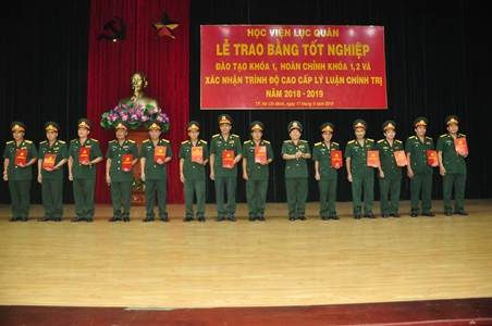 Học viện Lục quân trao bằng tốt nghiệp cao cấp lý luận chính trị