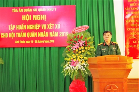 Tòa án Quân sự Quân khu 7 tập huấn nghiệp vụ hội thẩm quân nhân