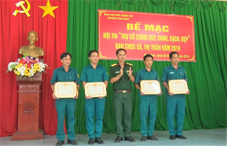 Ban CHQS huyện Phú Giáo, tỉnh Bình Dương bế mạc Hội thi “Trụ sở chính quy, xanh, sạch, đẹp”