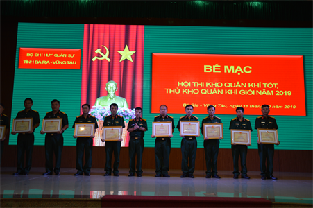 Bộ CHQS tỉnh Bà Rịa-Vũng Tàu: Bế mạc Hội thi Kho quân khí tốt, Thủ kho quân khí giỏi năm 2019.