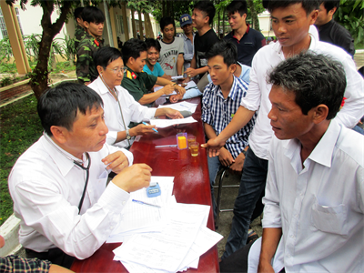 Huyện Đất Đỏ, tỉnh Bà Rịa - Vũng Tàu khám sơ tuyển sức khỏe nghĩa vụ quân sự năm 2020