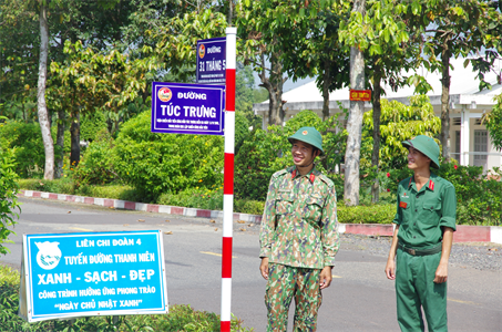 Trung đoàn 5, Sư đoàn 5 giáo dục lịch sử thông qua biển tên các trục đường nội bộ