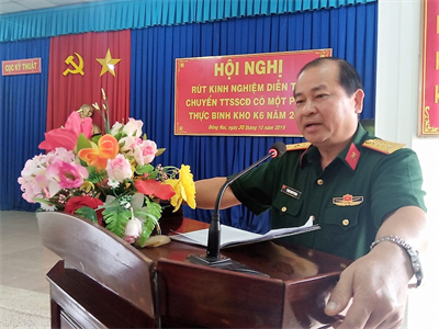 Cục Kỹ thuật Quân khu 7 rút kinh nghiệm diễn tập chuyển trạng thái SSCĐ có một phần thực binh Kho K6
