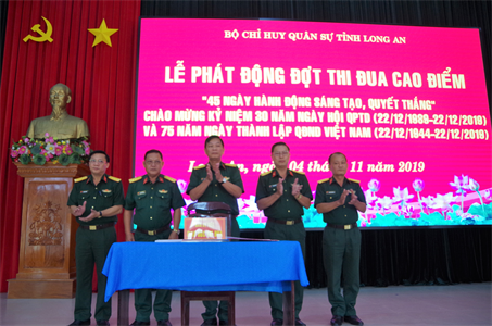 Bộ CHQS tỉnh Long An phát động thi đua cao điểm “45 ngày hành động sáng tạo, quyết thắng”