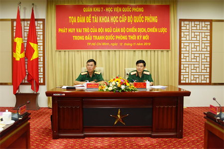 Quân khu 7 – Học viện Quốc phòng tọa đàm đề tài khoa học cấp Bộ Quốc phòng