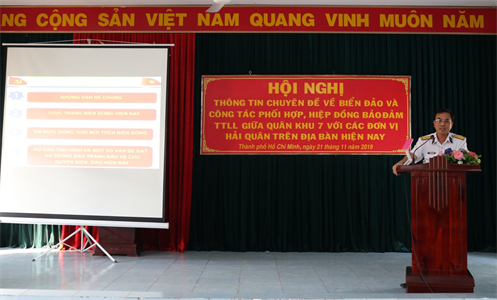Lữ đoàn 23 hội nghị thông tin chuyên đề về biển đảo