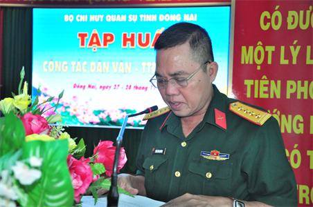 Bộ Chỉ huy quân sự tỉnh Đồng Nai tập huấn công tác dân vận năm 2019